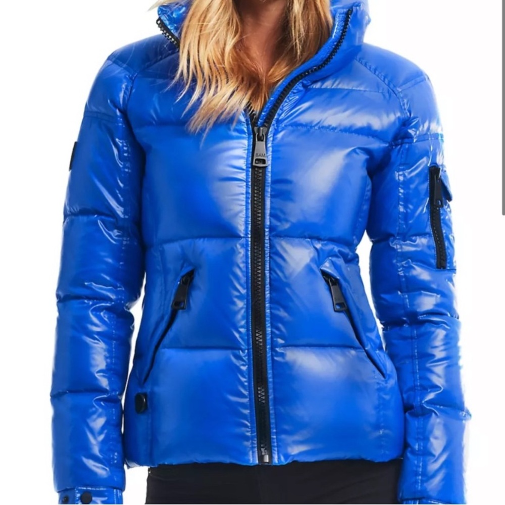 SAM NYC freestyle bomber Blue Puffer Jacket medium